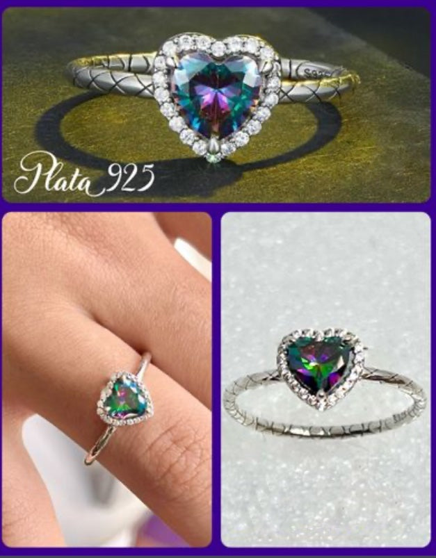Anillo de Plata 925 con Zirconias modelo Corazón