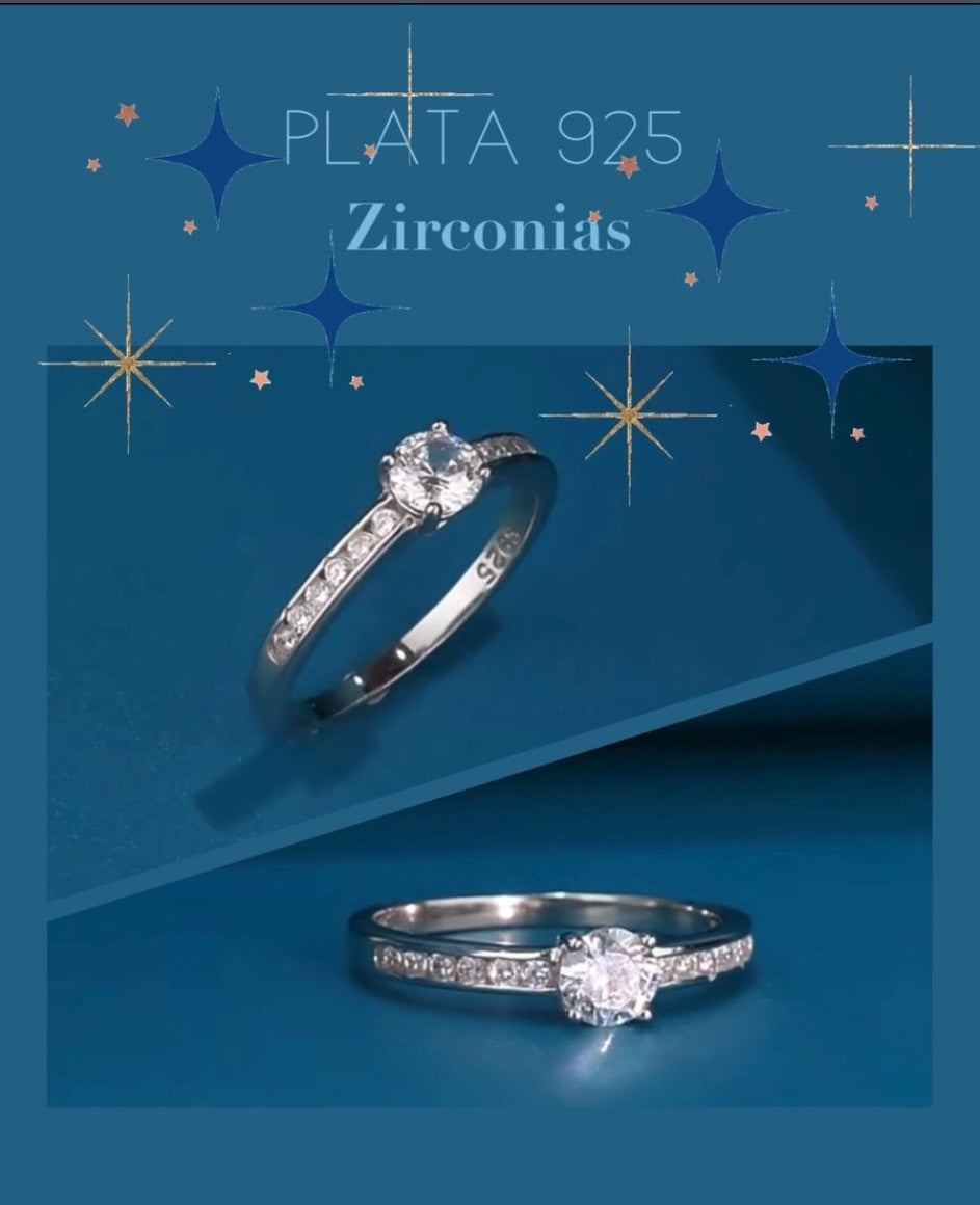 Anillo de Plata 925 con Zirconias