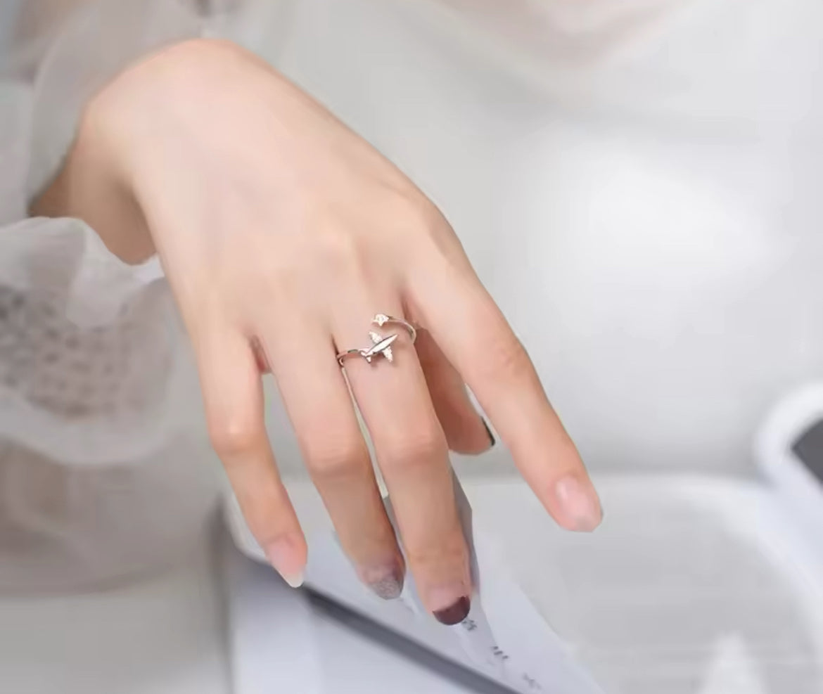 Anillo de Plata 925 con Zirconias modelo Viajero, Ajustable