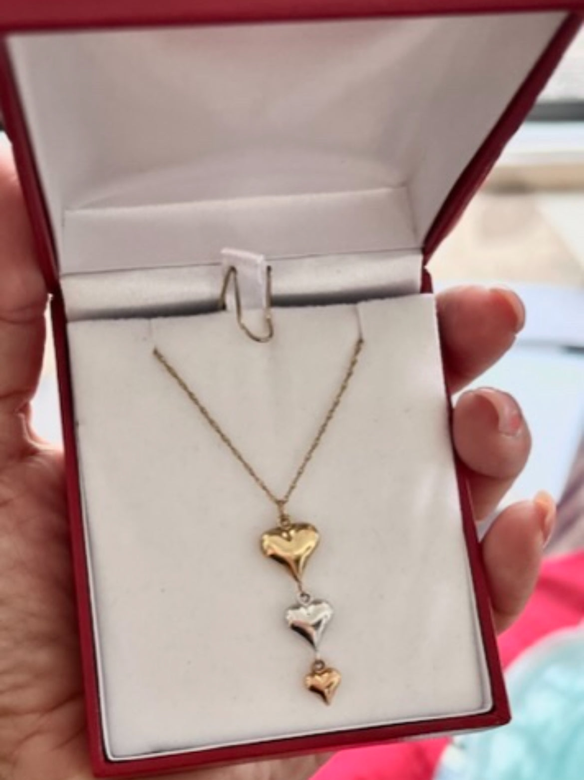 Cadena de Oro de 10k con tres Oros- Blanco, Amarillo, y Rosa
