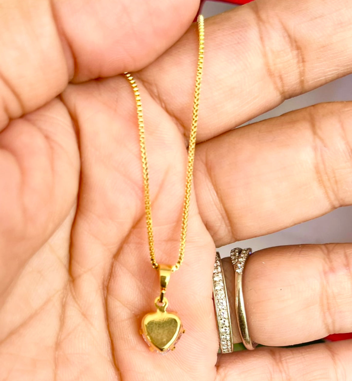 Dije y Cadena en Chapa de Oro 18k con Zirconia
