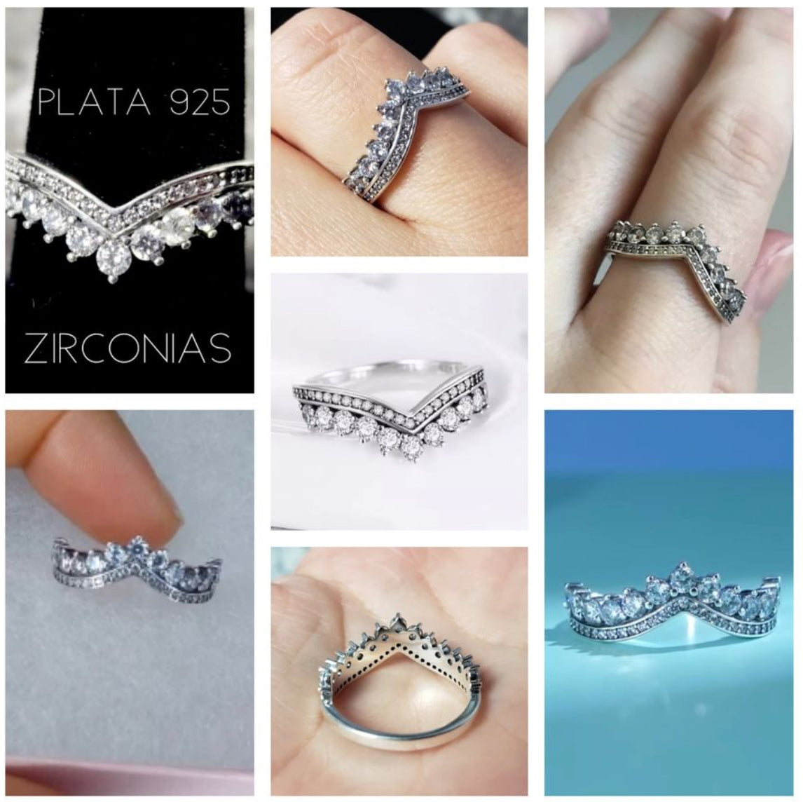 Anillo de Plata 925 con Zirconias