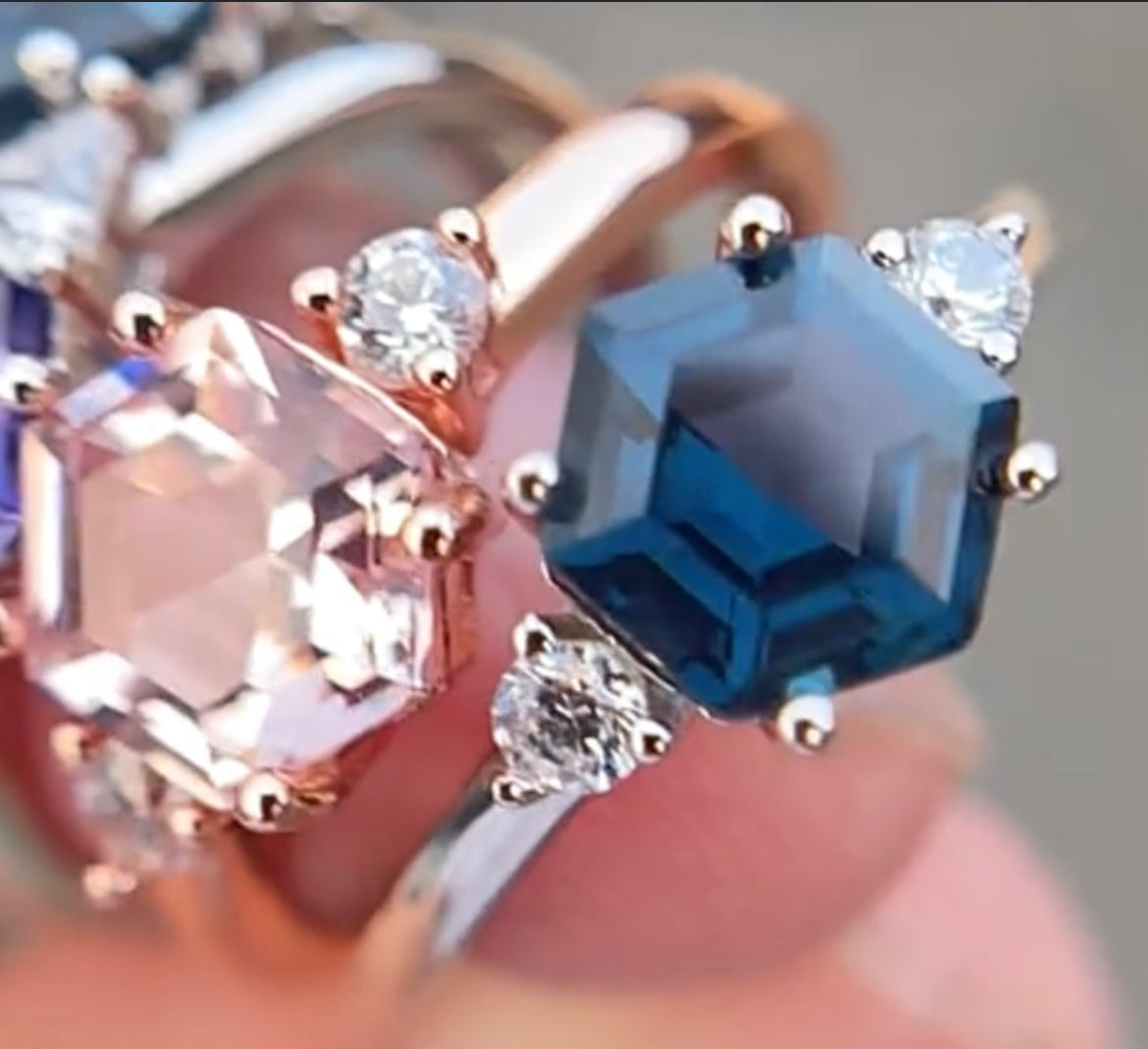 Anillo de Plata 925 con Zirconia corte Hexagonal