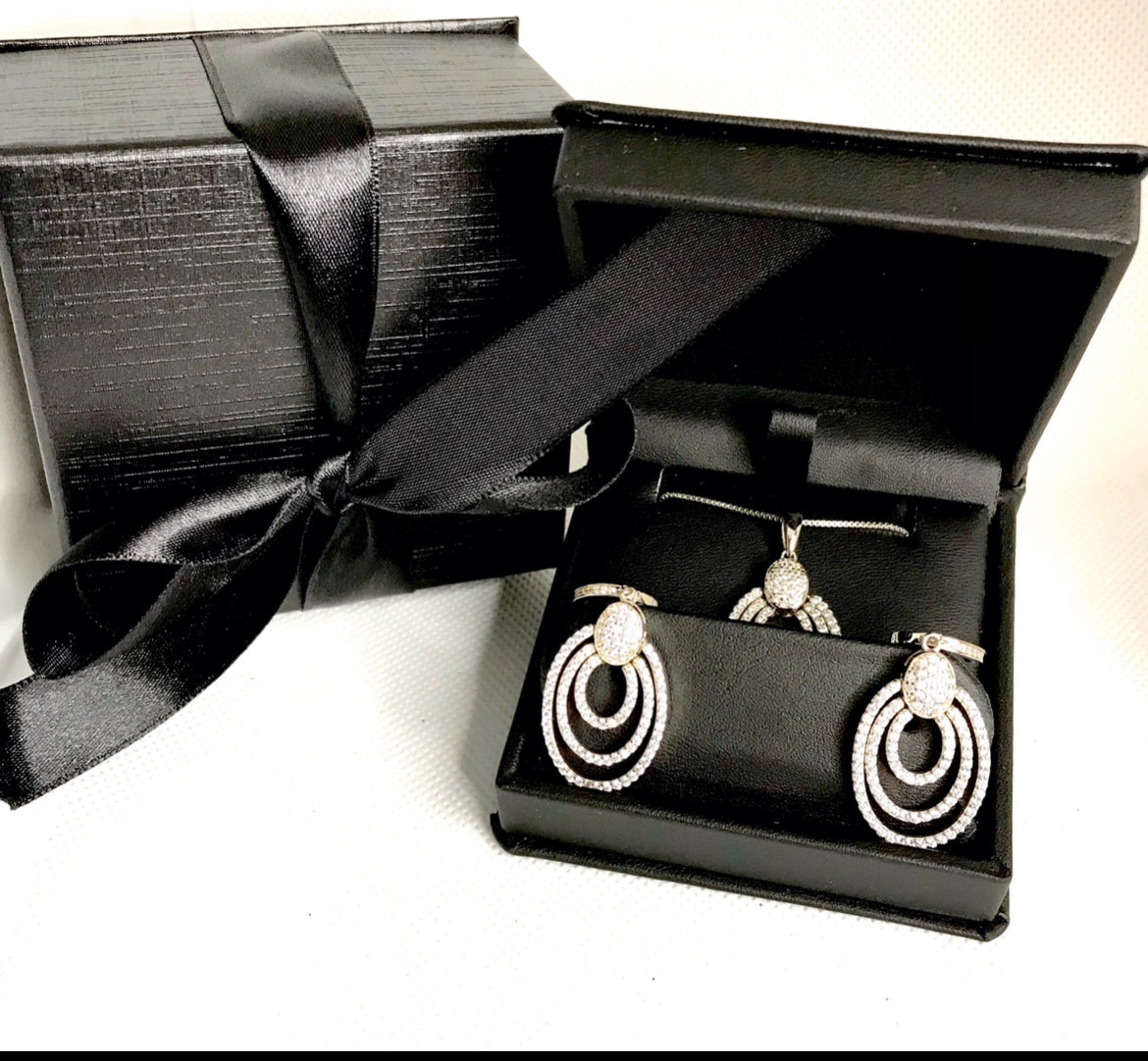 Aretes de Plata 925 con Zirconias
