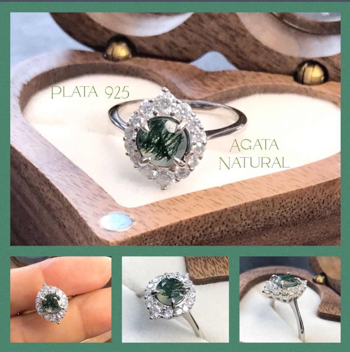 Anillo de Plata 925 con Agata Natural