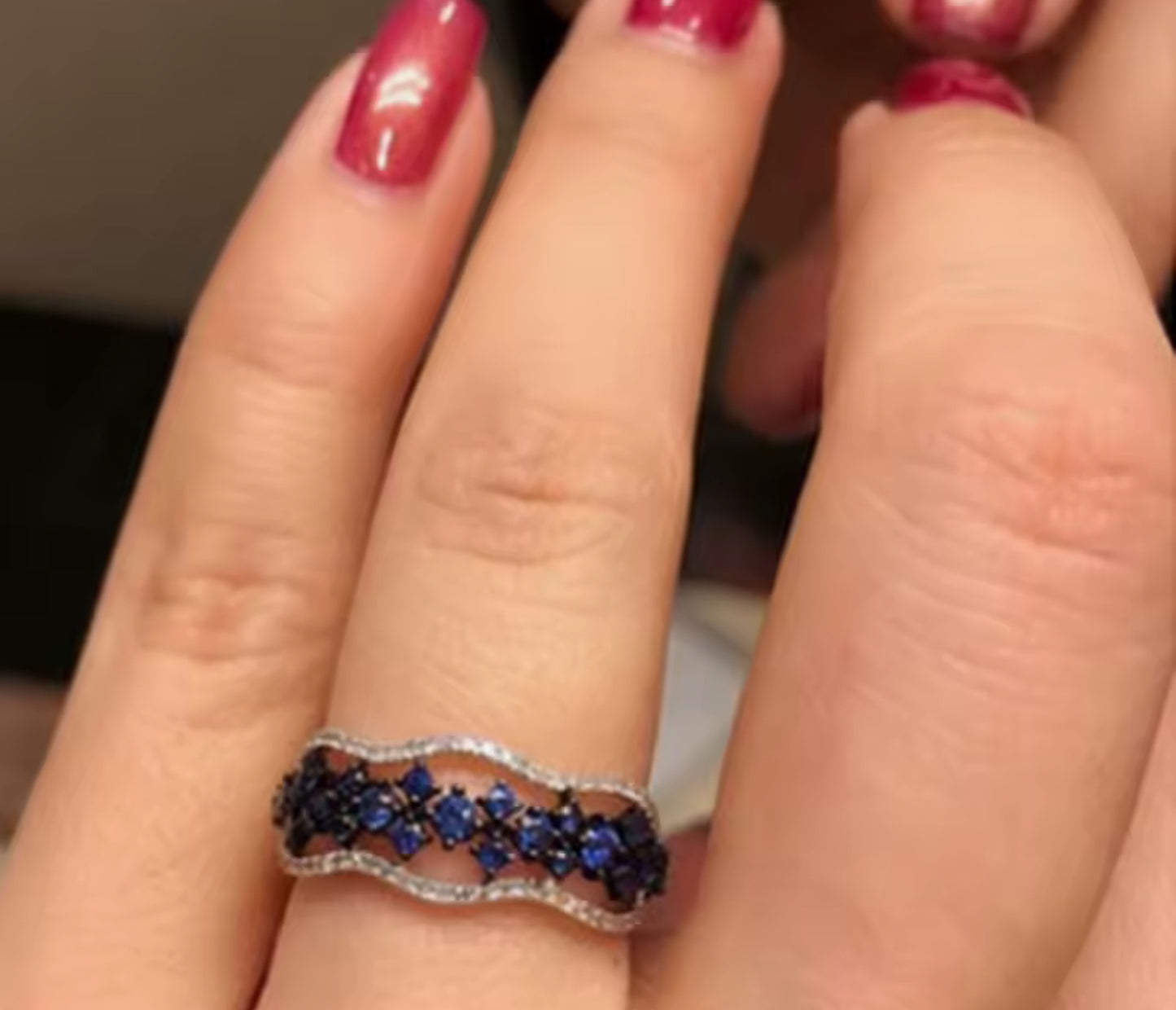 Anillo de Plata 925 con Zafiros y Zirconias