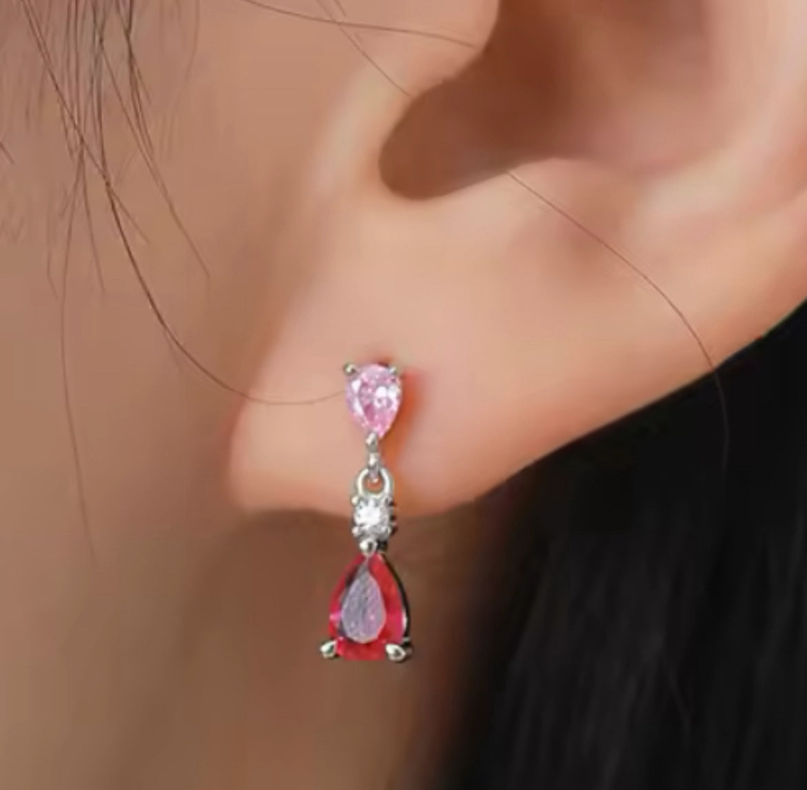 Aretes de Plata 925 con Zirconias