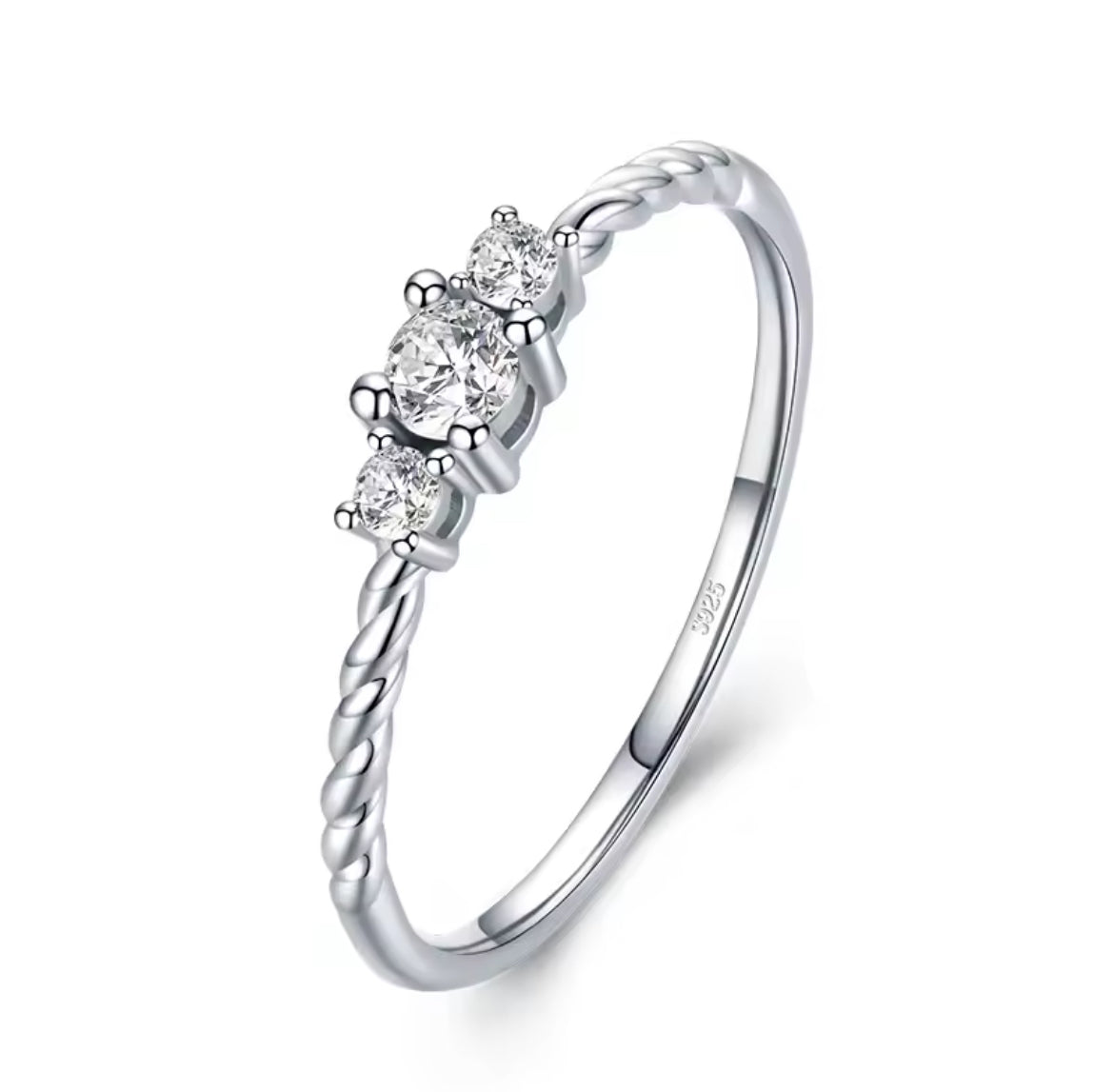 Anillo de Plata 925 con Zirconias modelo Presente Pasado Futuro