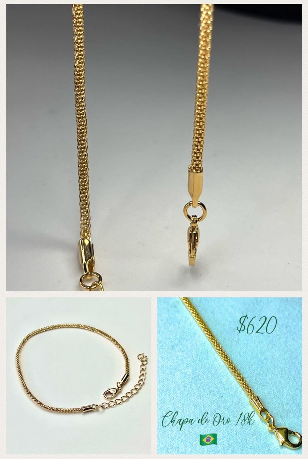 Pulsera en Chapa de Oro de 18k