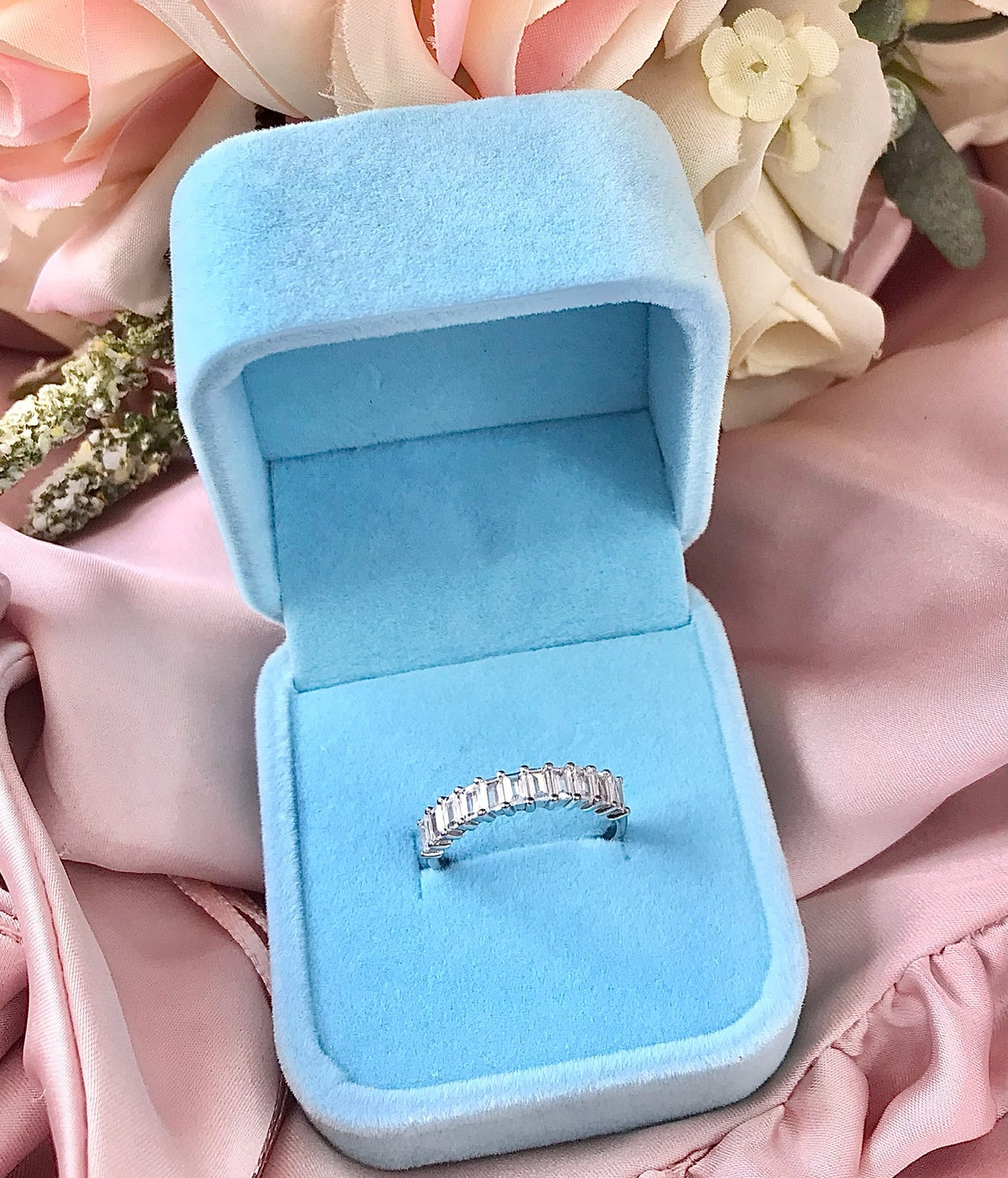 Churumbela (1/2) de Plata 925 con Zirconias corte Baguette