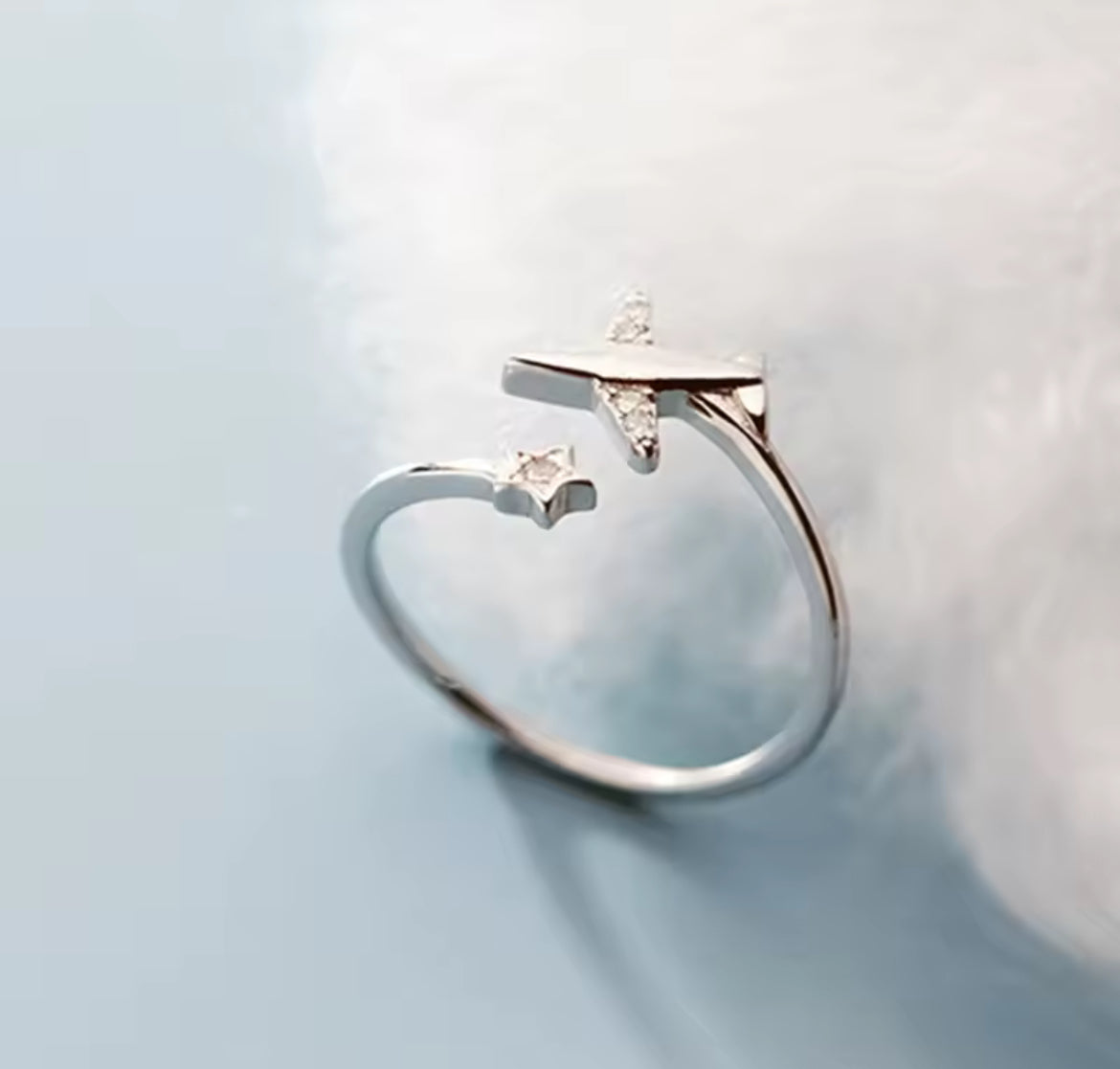 Anillo de Plata 925 con Zirconias modelo Viajero, Ajustable