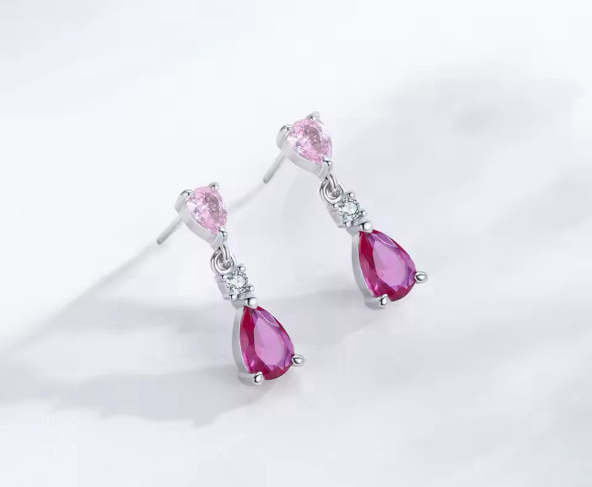 Aretes de Plata 925 con Zirconias