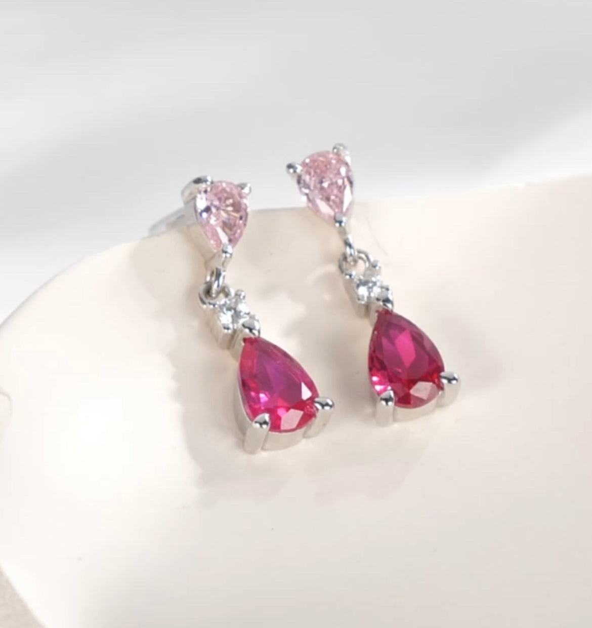 Aretes de Plata 925 con Zirconias