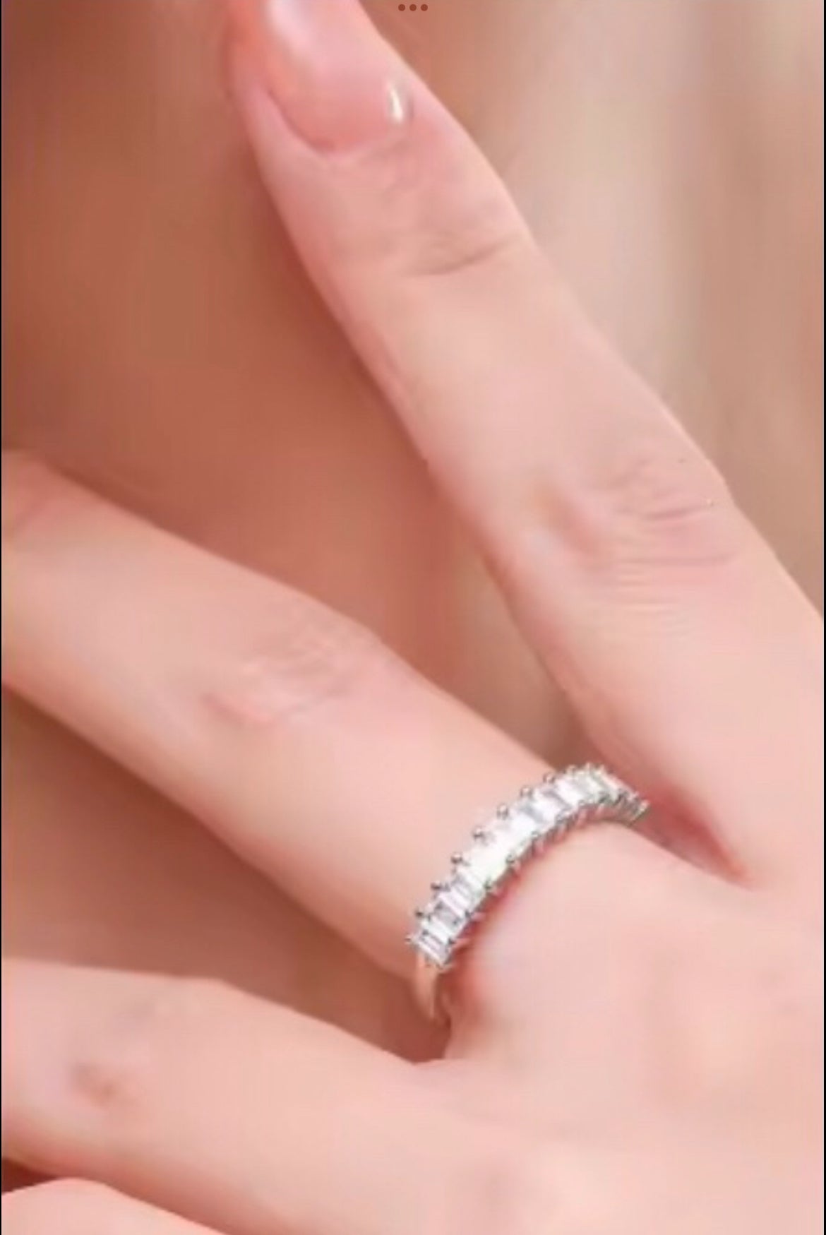 Churumbela (1/2) de Plata 925 con Zirconias corte Baguette