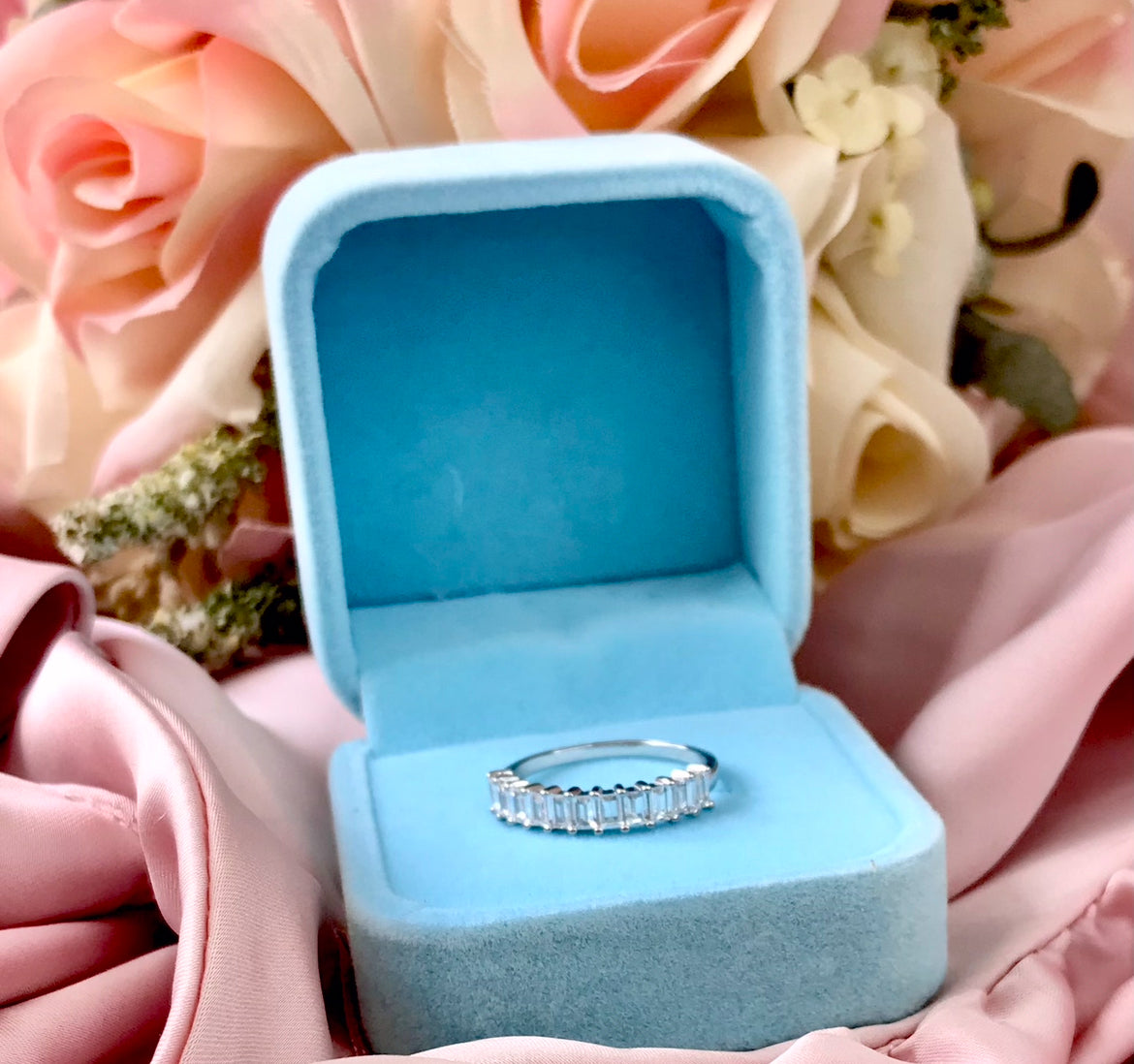 Churumbela (1/2) de Plata 925 con Zirconias corte Baguette