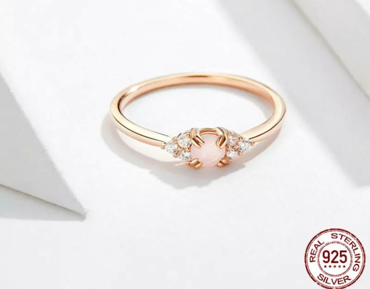 Anillo de Plata 925, bañado con Oro Rosa