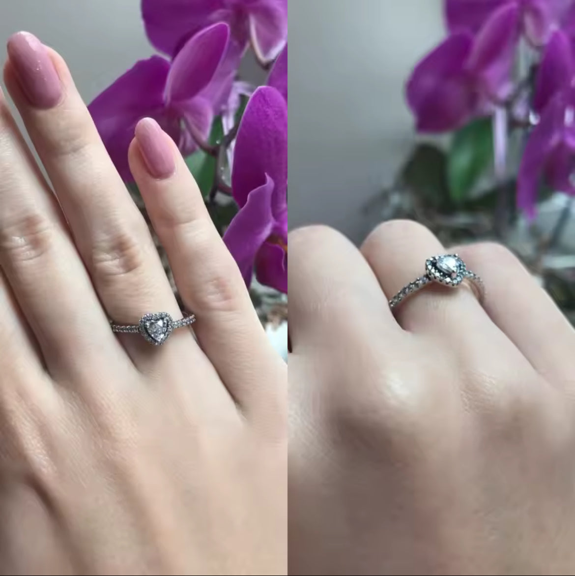 Anillo de Plata 925 con Zirconias modelo Corazón