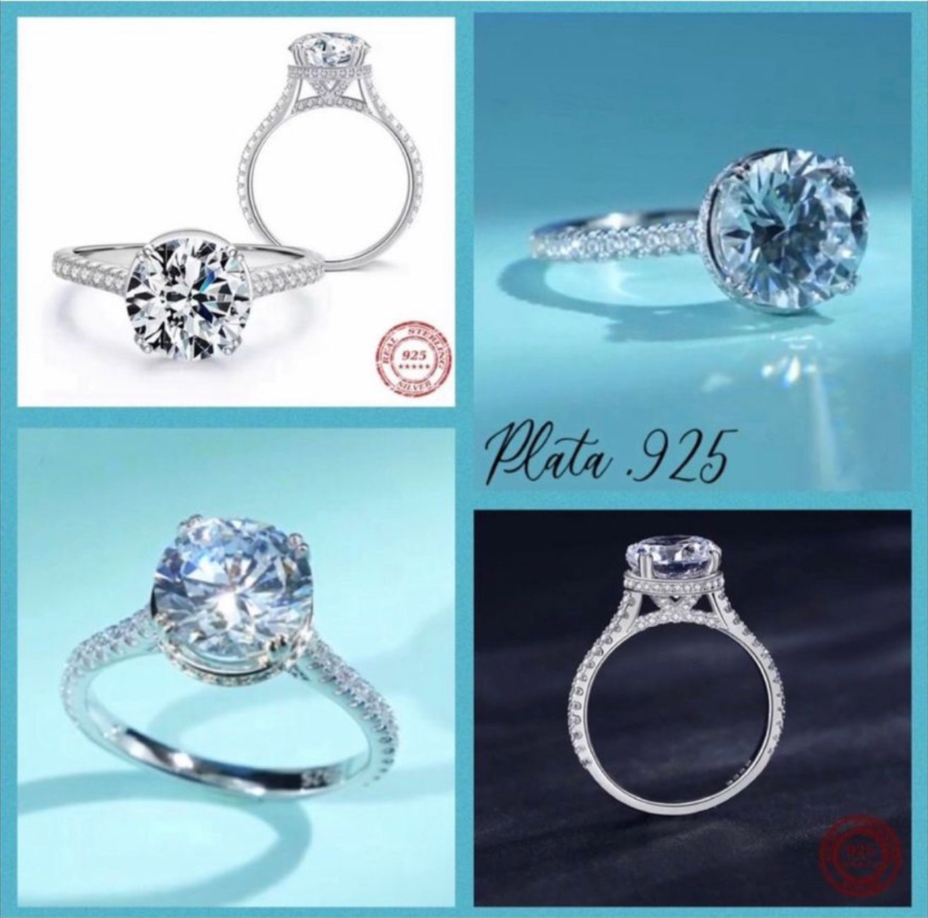 Anillo de Plata 925 con Zirconias