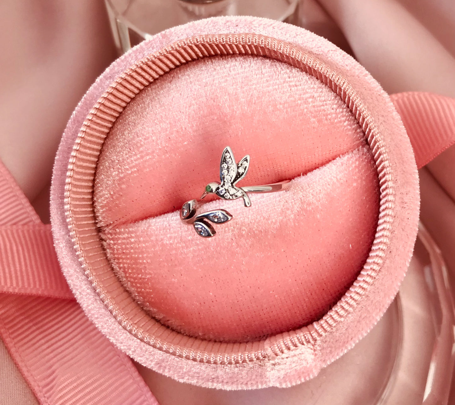 Anillo de Plata 925 Ajustable modelo Colibrí