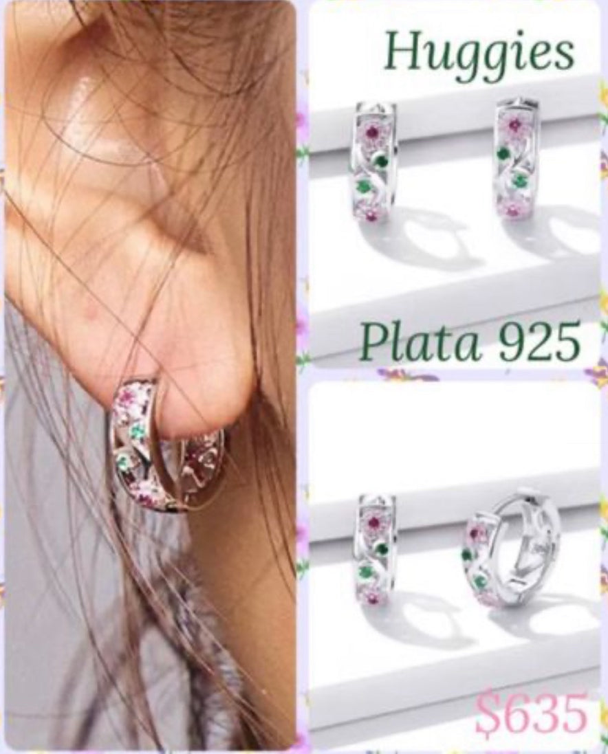 Huggies de Plata 925 con Zirconias