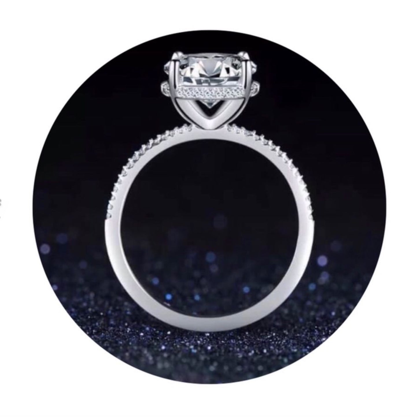 Anillo de Plata 925, Solitario, con Zirconias
