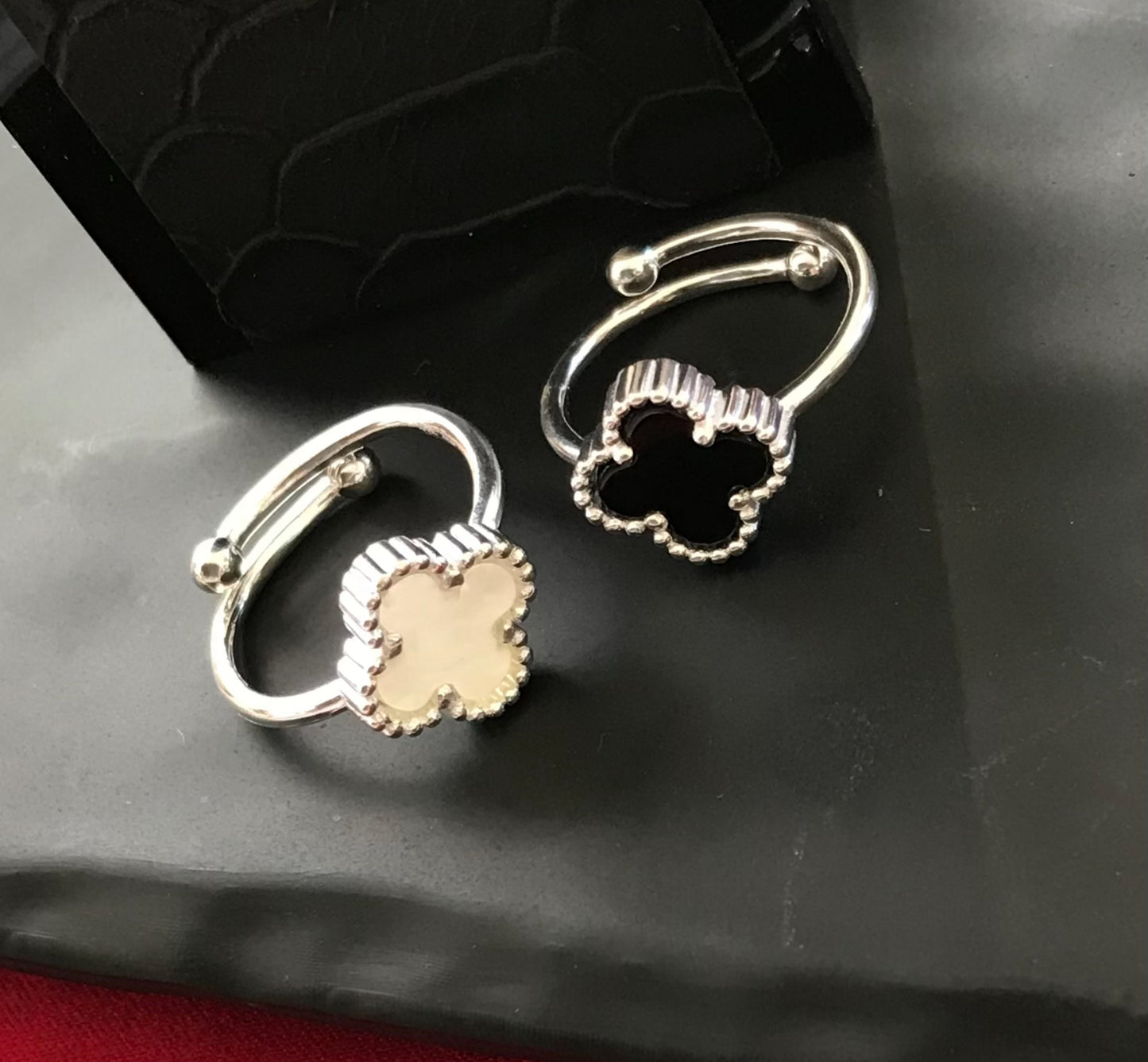Anillo de Plata 925, tipo Va n Cleef, Ajustable