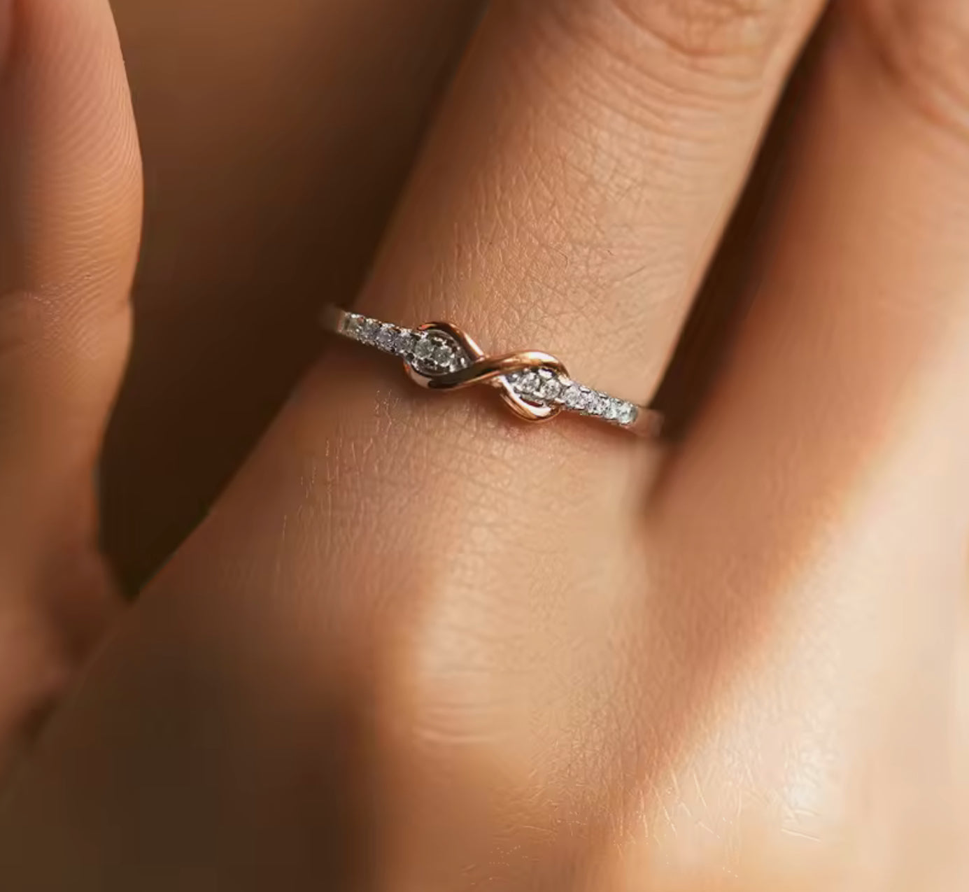 Anillo de Plata 925 con Infinito bañado en Oro Rosa