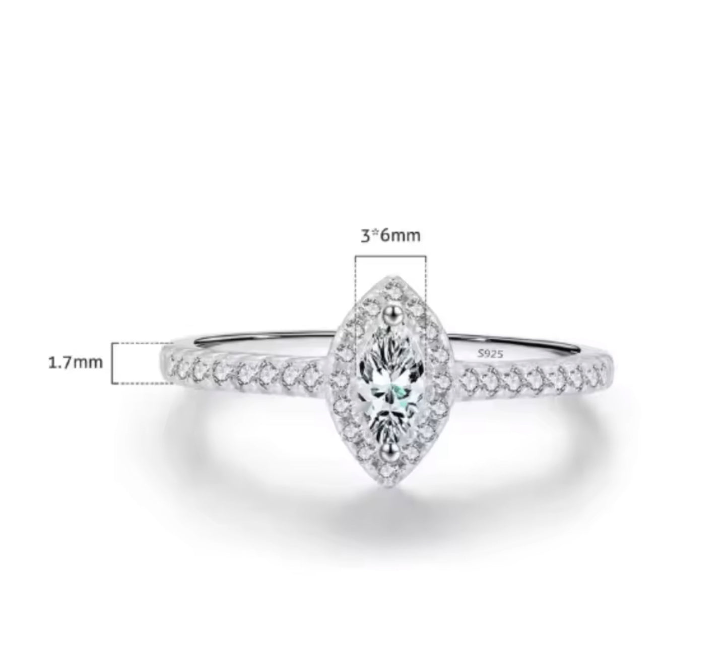 Anillo de Plata 925 con Zirconias