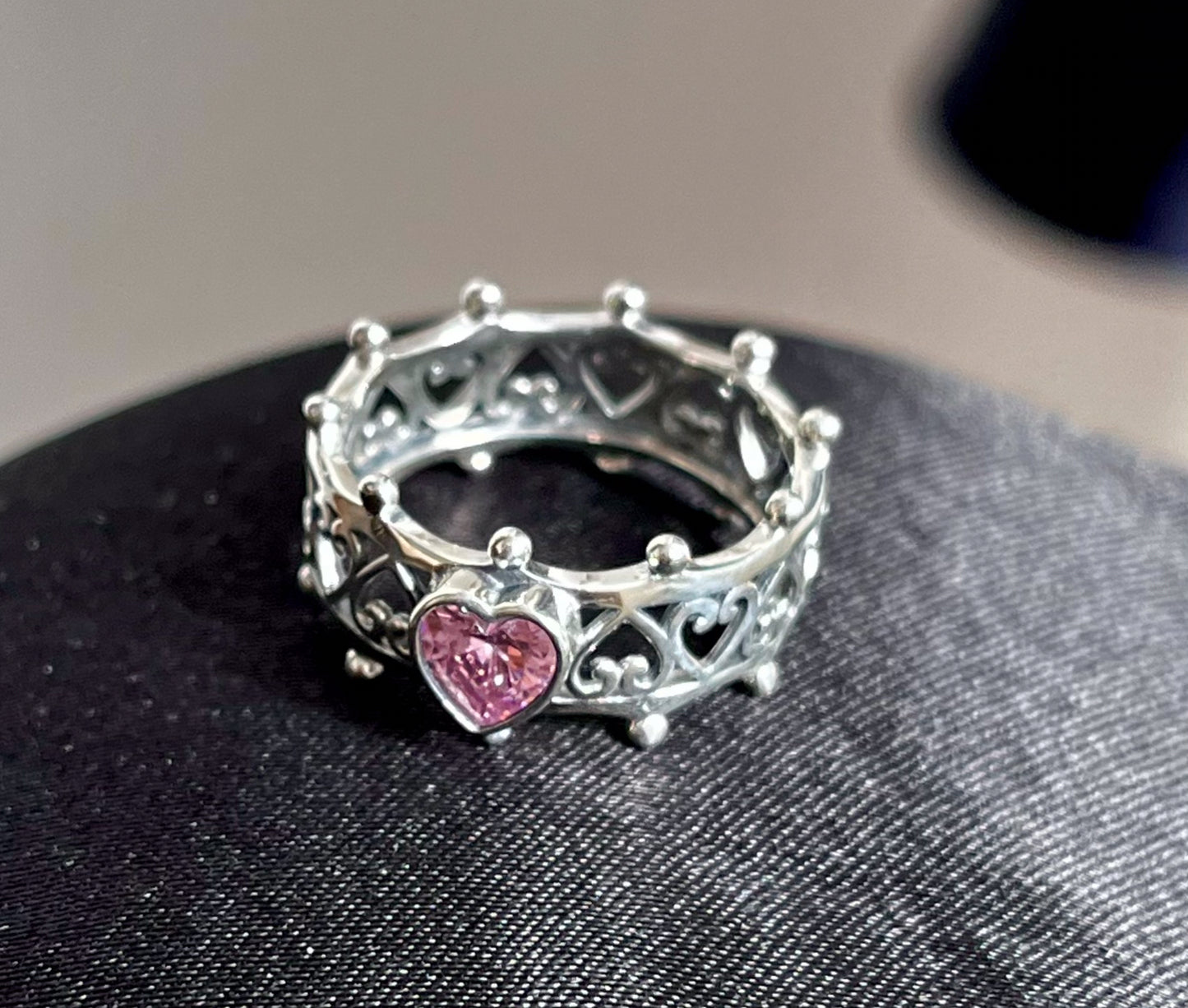 Argolla de Plata 925 con Zirconia modelo Corazón
