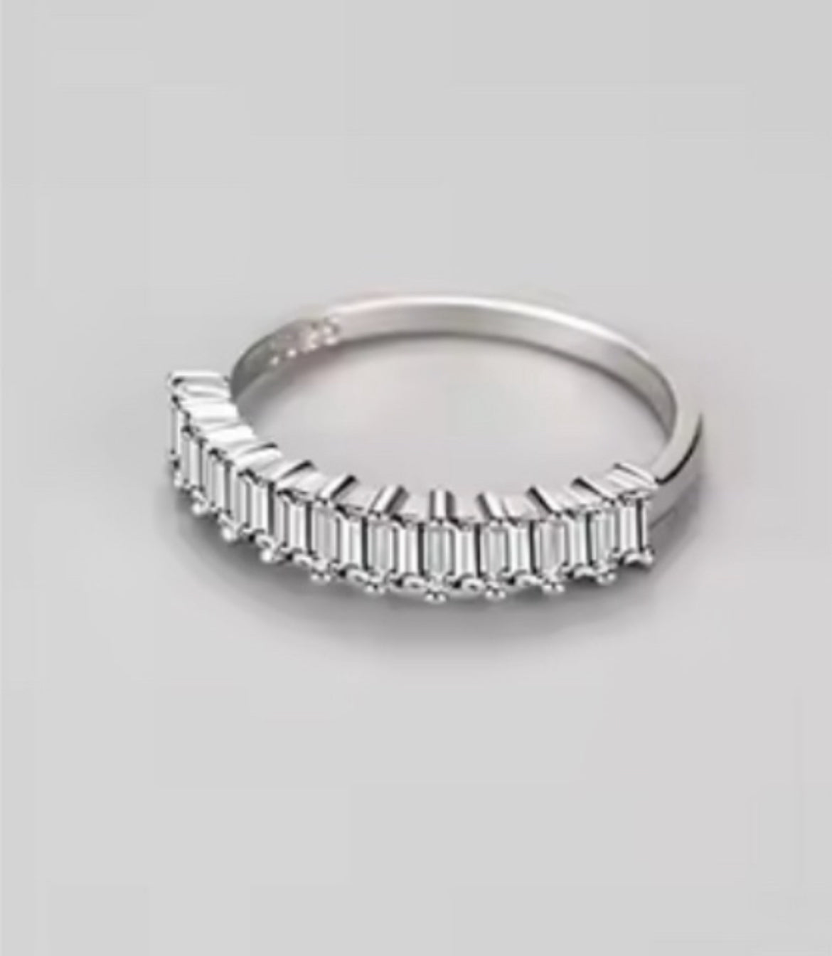 Churumbela (1/2) de Plata 925 con Zirconias corte Baguette