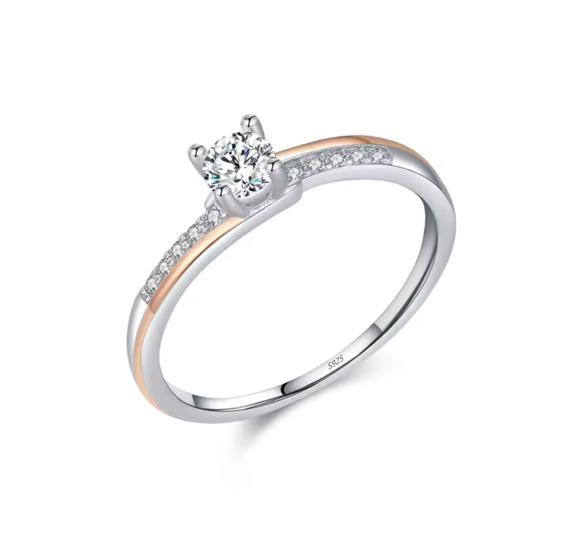 Anillo de Plata 925 con Oro Rosa