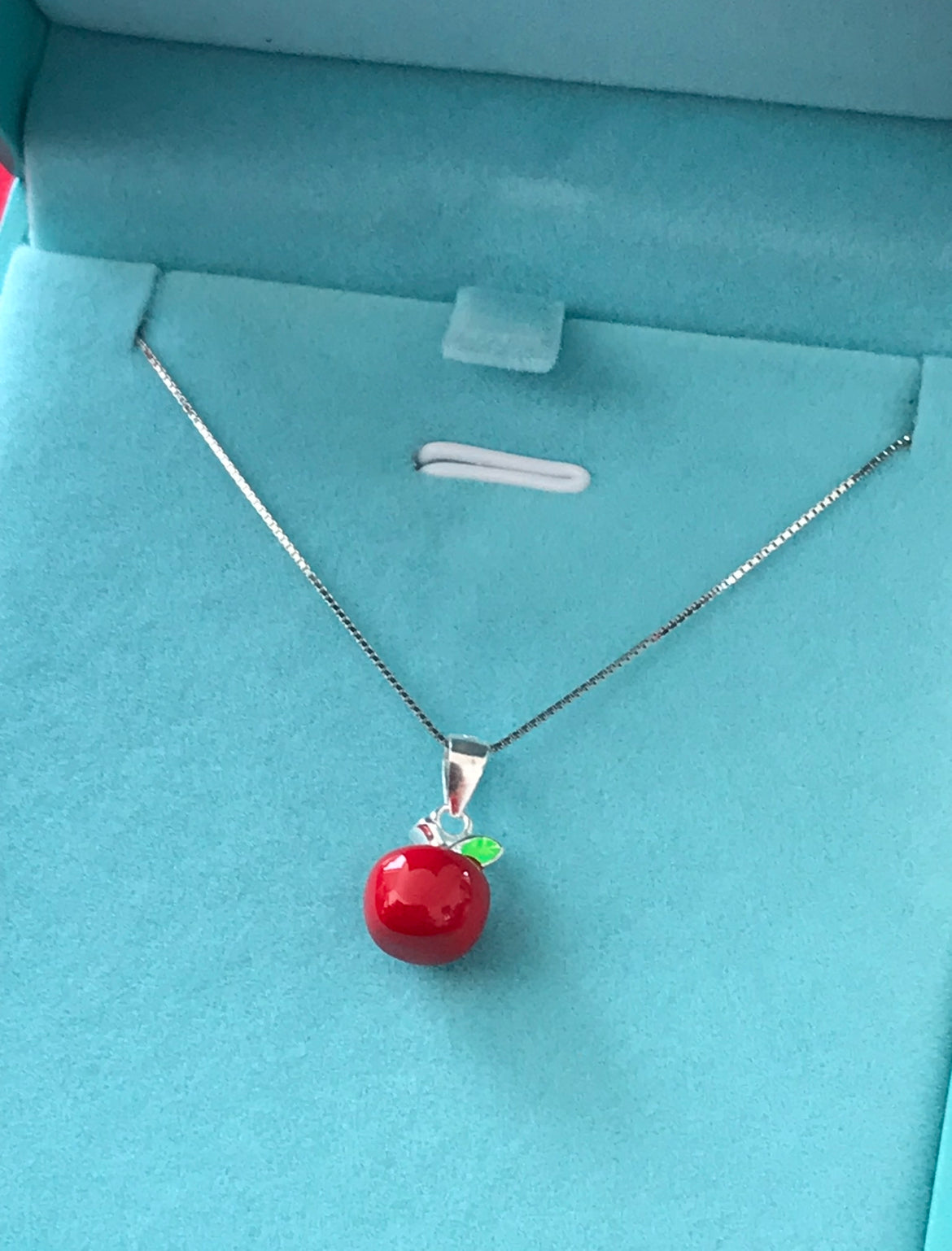 Dije y Cadena de Plata 925 modelo Manzana
