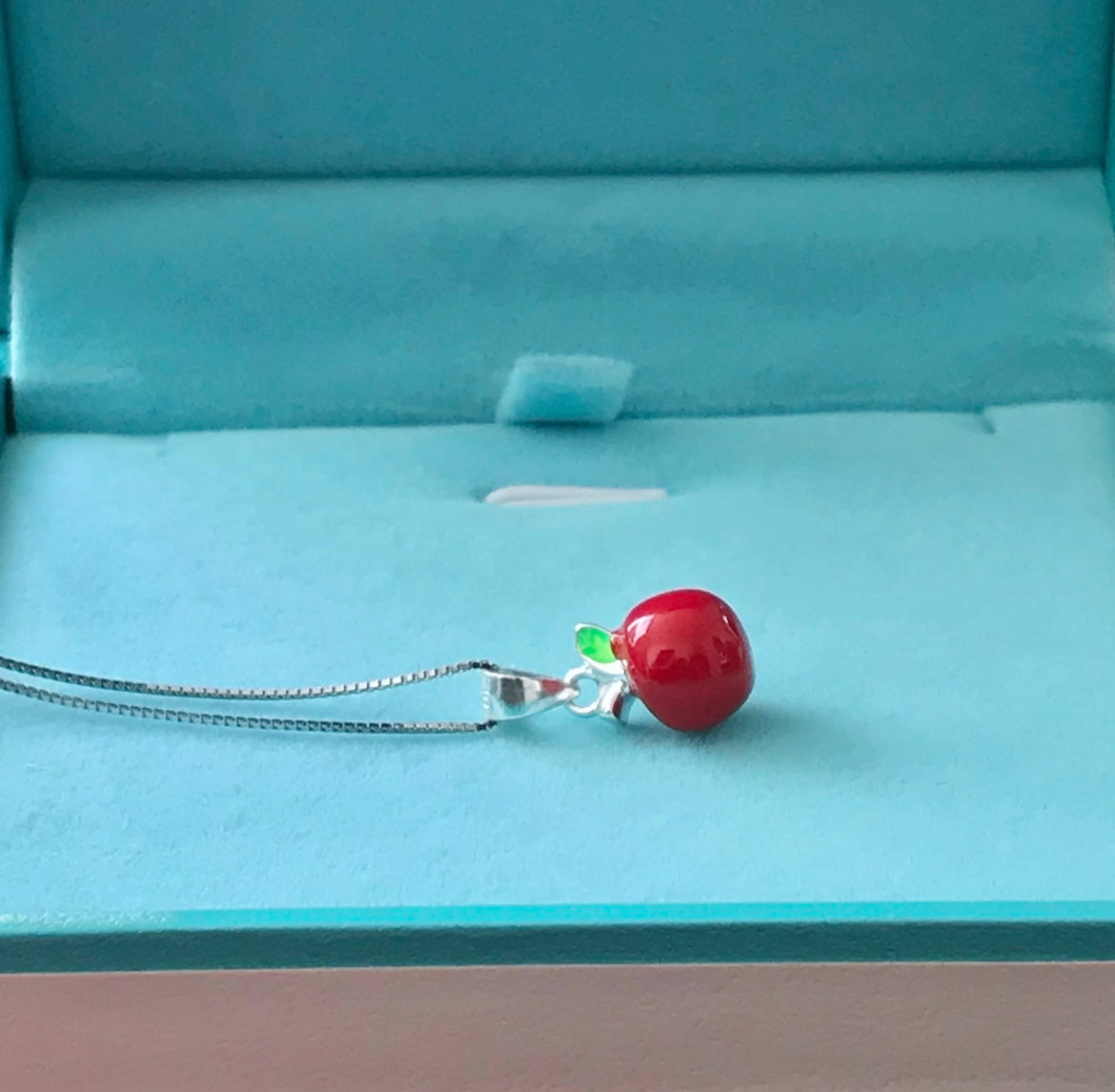 Dije y Cadena de Plata 925 modelo Manzana