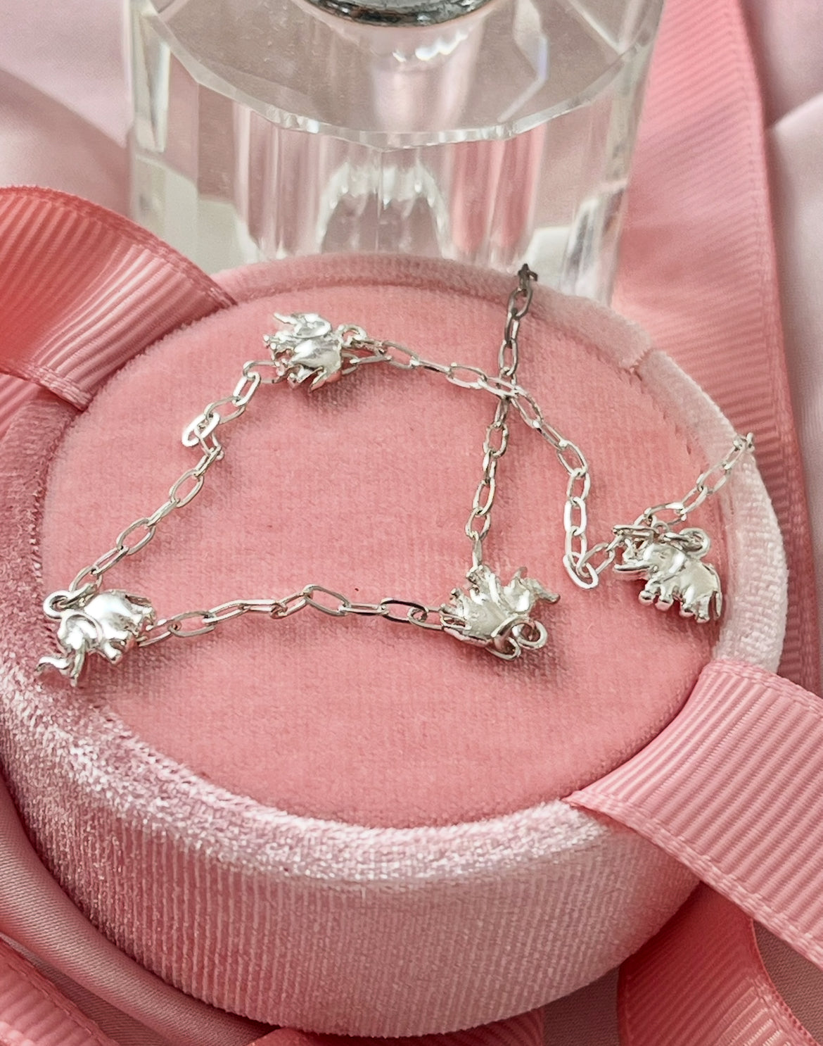 Tobillera de Plata 925 con Charms de Elefante
