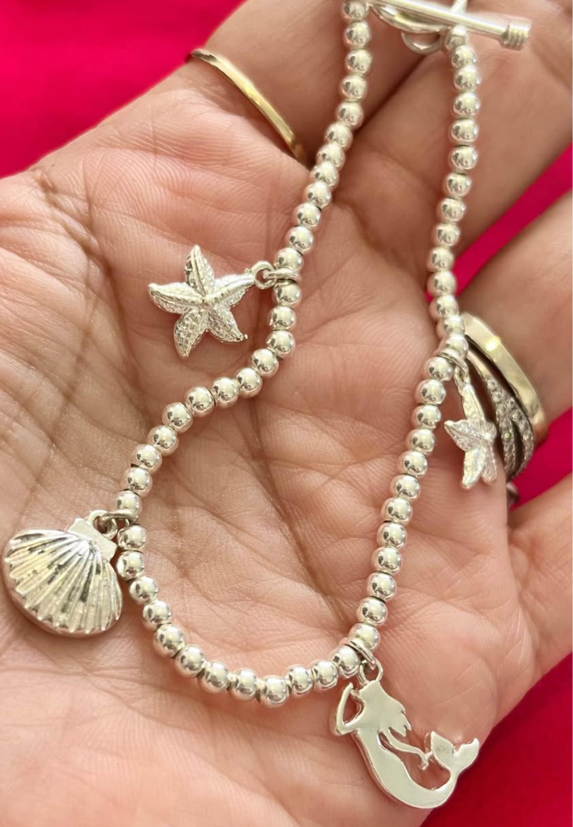 Pulsera de Plata 925 con 4 Dijes