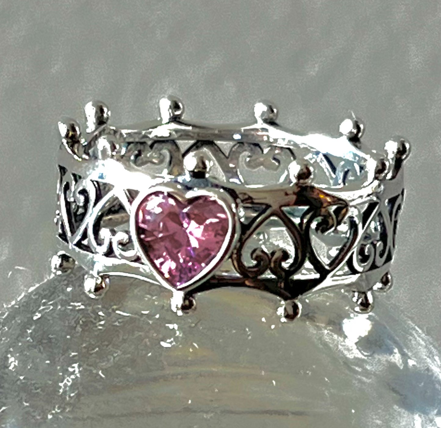 Argolla de Plata 925 con Zirconia modelo Corazón