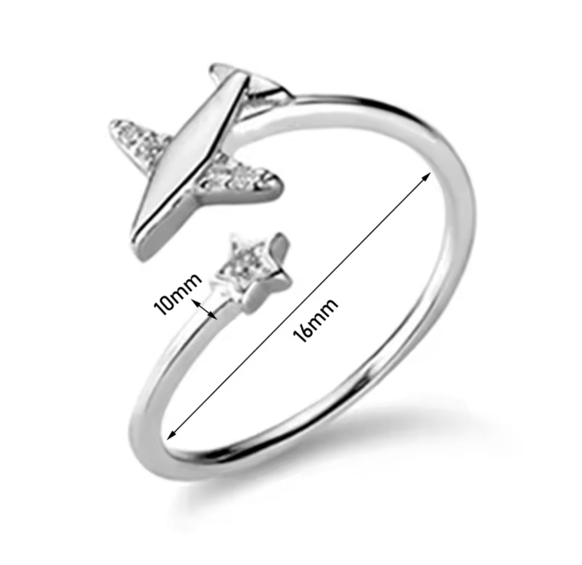 Anillo de Plata 925 con Zirconias modelo Viajero, Ajustable