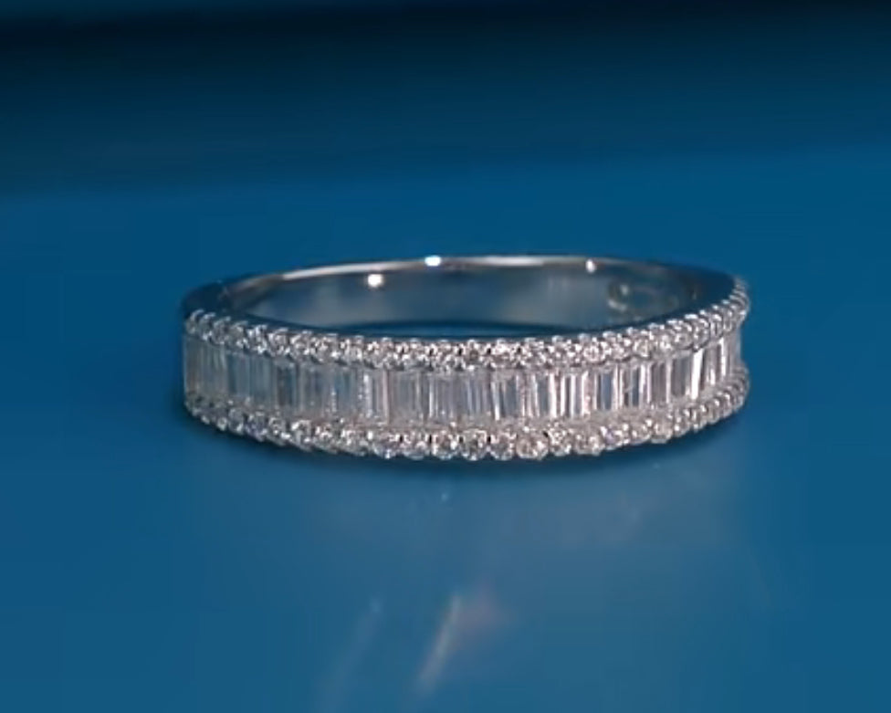 Churumbela (1/2) de Plata 925 con Baguettes