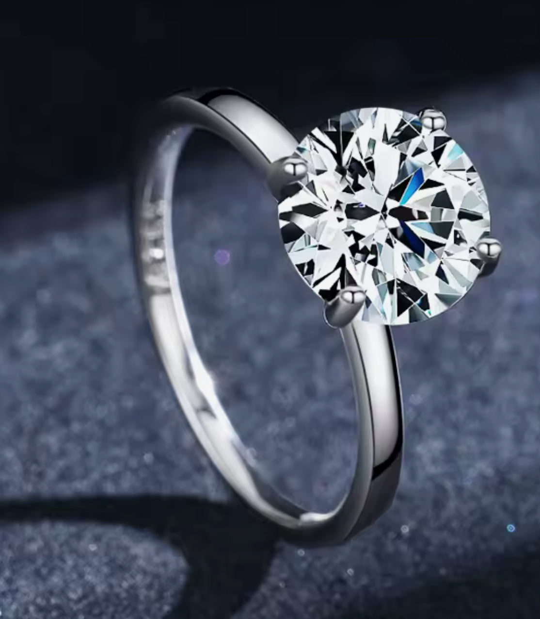 Anillo Solitario, de Plata 925 con Zirconia