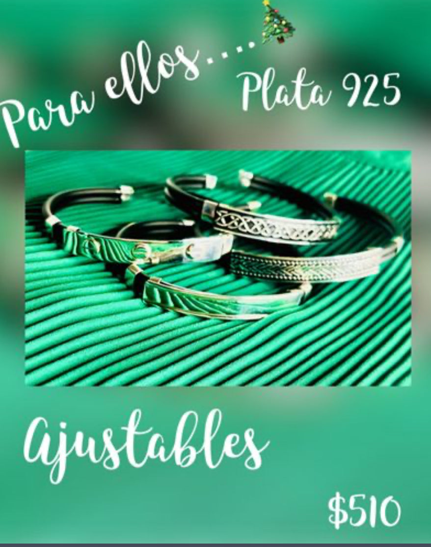 Pulsera Ajustable de Gaucho con Plata 925