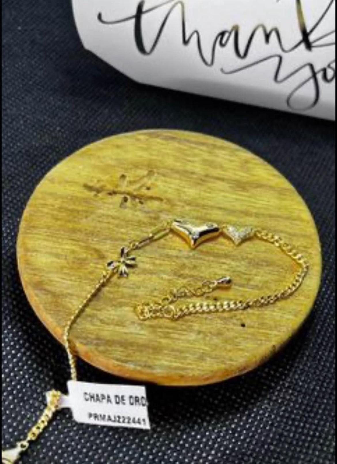 Pulsera en Chapa de Oro 18k con Zirconias, modelo Corazón