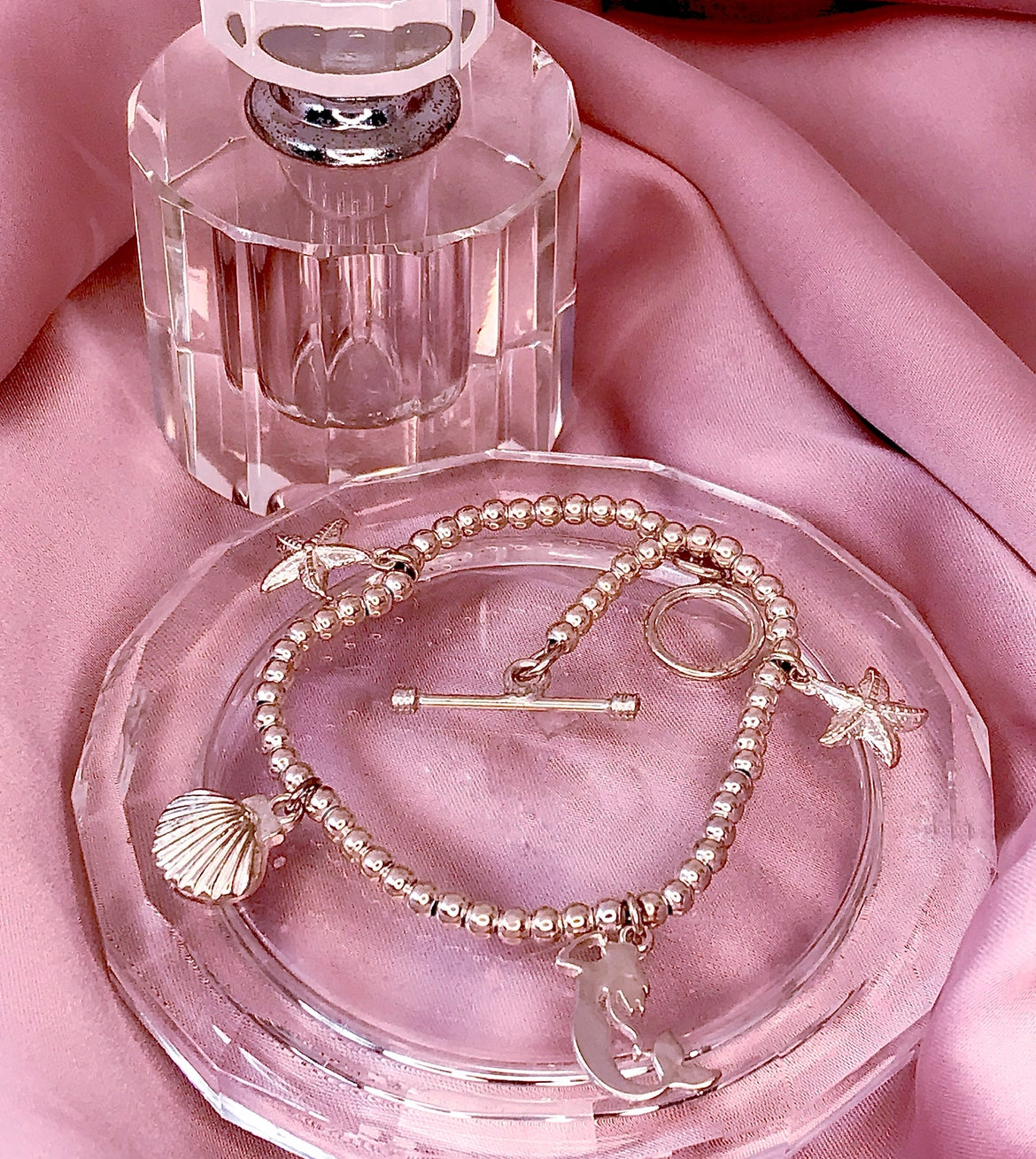 Pulsera de Plata 925 con 4 Dijes