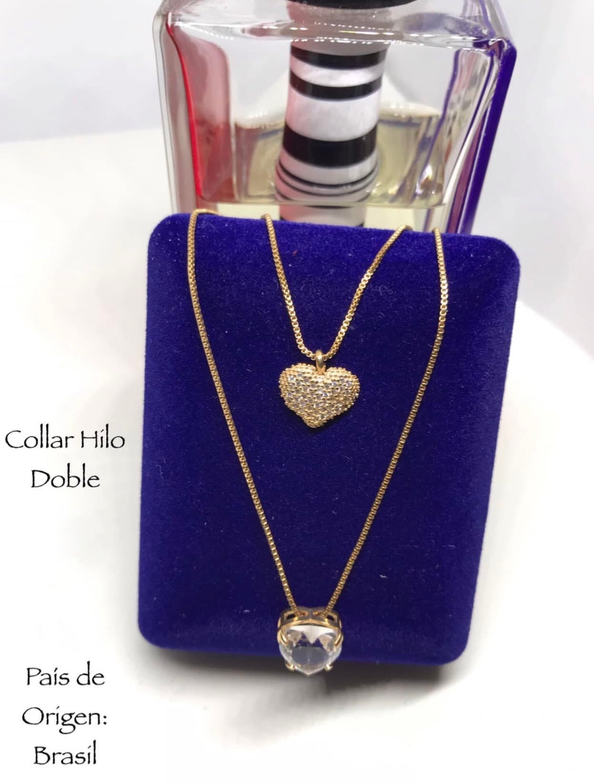 Collar doble de Chapa de Oro con Zirconias