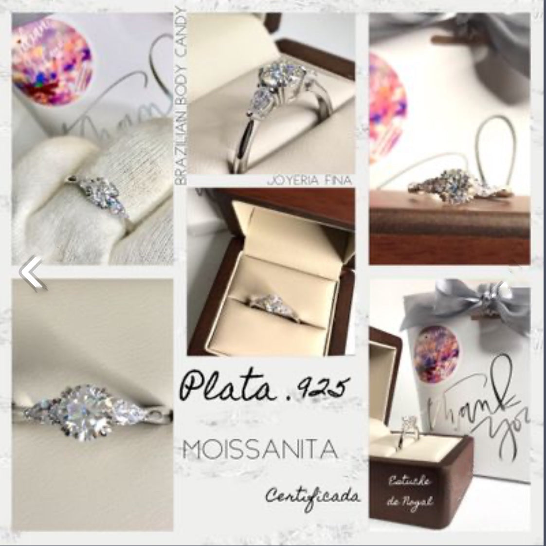 Anillo de Plata 925 con Moissanita
