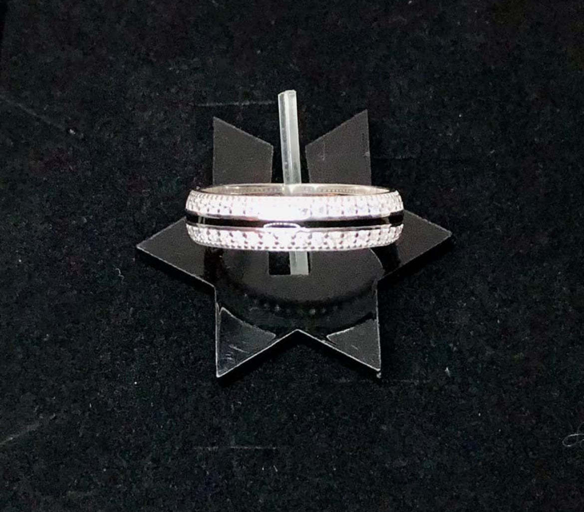Argolla de Plata 925 Hecha Artesanalmente con Zirconias