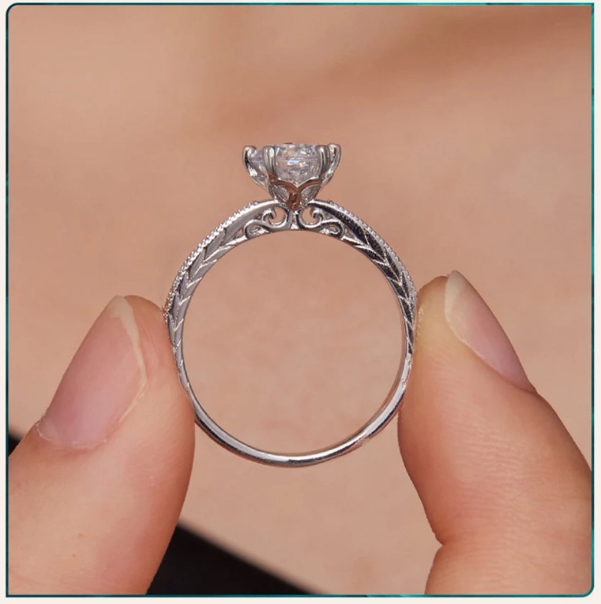 Anillo de Plata 925 con Moissanita