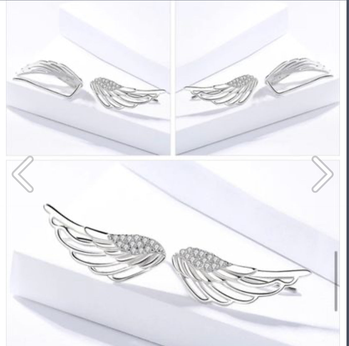 Aretes de Plata 925 modelo Alas de Ángel