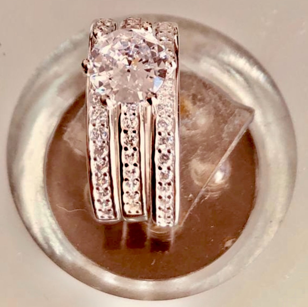 Juego de 3 Anillos- 1 Solitario, 2 Argollas
