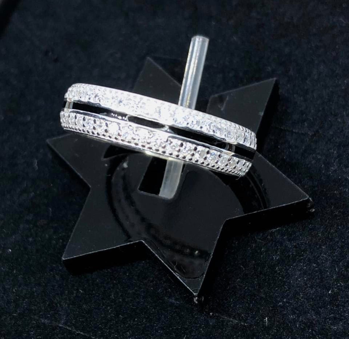 Argolla de Plata 925 Hecha Artesanalmente con Zirconias