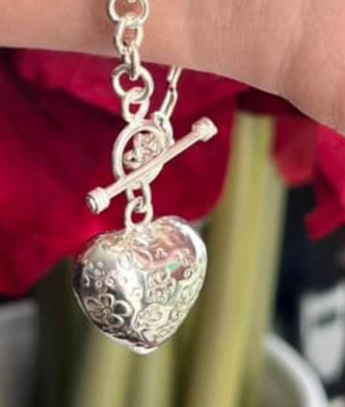 Pulsera de Plata 925 con Corazón Grabado, modelo Corazón Infinito